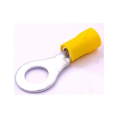 Abbildung von Kabelschuhe x 50 Kabelringschuhe/Ringkabelschuhe Gelb, M8 Lochdurchmesser = 8.4mm Quetschverbinder, Isolierte Für Kfz, Elektronik und Hobby