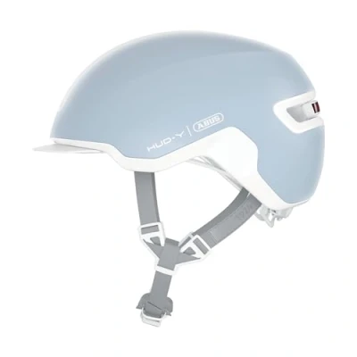 Abbildung von ABUS Urban Helm HUD Y mit magnetischem, aufladbarem LED Rücklicht &amp; Magnetverschluss Cooler Fahrradhelm für den Alltag Damen und Herren Pure Aqua, Größe S