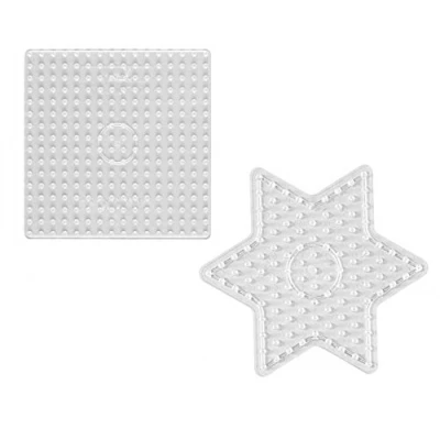 Abbildung von Hama MAXI Perlen Stiftplatte 8214 Quadrat und 8222 Stern