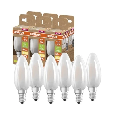 Abbildung von OSRAM SUPERSTAR+ CLASSIC B GLFR 40 LED Lampe, E14, Minikerzenform, 2,9W, 470lm, 2700K, warmweißes Licht, dimmbar, Filament Technologie, sehr geringer Energieverbrauch, Energieeffizienzklasse C