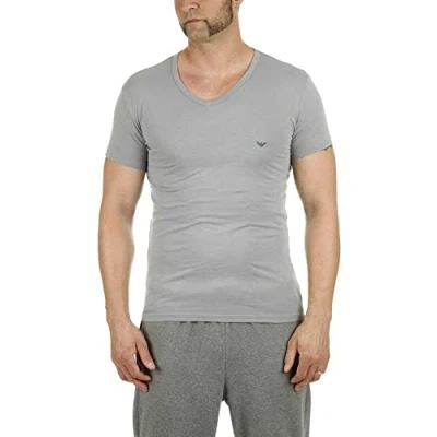 Abbildung von Emporio Armani V NECK 2 PACK Tshirt basic, Herren, Größe: XL, White/navy blue