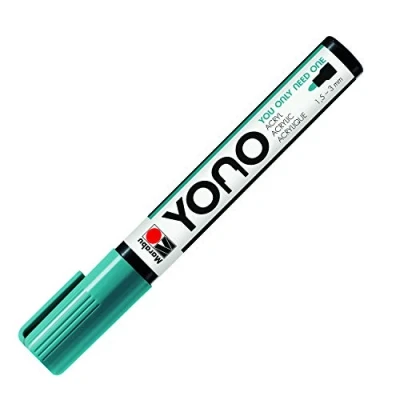 Abbildung von Marabu 12400103998 YONO Marker, Türkisblau 998, vielseitiger Acrylstift mit japanischer Rundspitze 1,5 3 mm, wasserbasiert, lichtecht und wasserfest, für nahezu alle Untergründe
