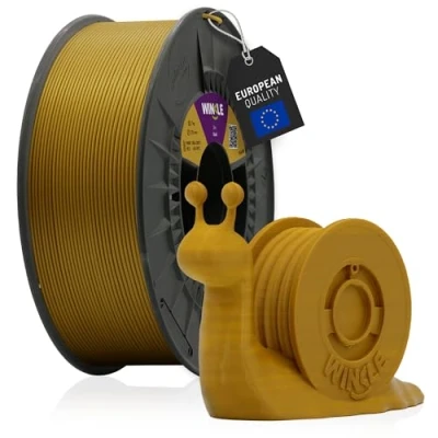 Abbildung von WINKLE PLA HD Filament, Gold, 3D Drucker 1,75 mm, 300 g, kompatibel mit allen Druckern, Maßgenauigkeit, Spule g