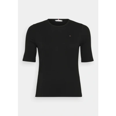 Abbildung von Tommy Hilfiger Curve SLIM 1/2 Tshirt basic, Damen, Größe: 46, Black