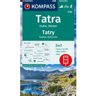 Abbildung von KOMPASS Wanderkarte 2130 Tatra Hohe, Belaer / Tatry, Vysoké, Belianske 1:25.000: 3in1 mit Aktiv Guide inklusive Karte zur offline Verwendung in der App. Fahrradfahren. Skitouren.