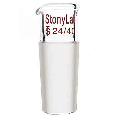 Abbildung von stonylab Glasausgießadapter, Borosilikatglas Flüssigausgießadapter mit 24/40 Geschliffenem Innengelenk für die Laborlaborversorgung