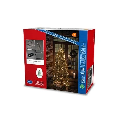 Abbildung von Konstsmide Micro LED Compactlights Baummantel mit Ring, 6 Stränge à 110 Dioden, 8h Timer, 660 warm weiße 30V Außentrafo (IP44), 6W, schwarzes Kabel 6650 100