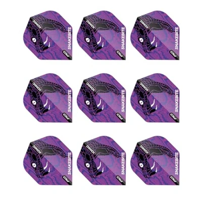 Abbildung von RED DRAGON Snakebite Ionic Snake Head Purple Dart Flights 3 Sets Per Pack (9 in total)
