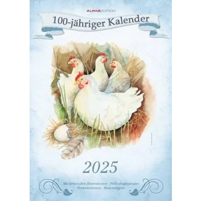 Abbildung von 100 jähriger Kalender 2025 Bildkalender A3 (29,7x42 cm) mit Feiertagen (DE/AT/CH) und Platz für Notizen inkl. Bauernregeln Wandkalender: Wandkalender
