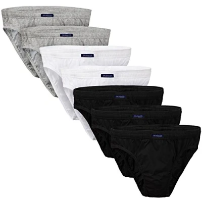 Abbildung von BRUBAKER 7er Pack Herren Slips Baumwoll Mix 3X Schwarz / 2X Weiss Grau Gr. XXL