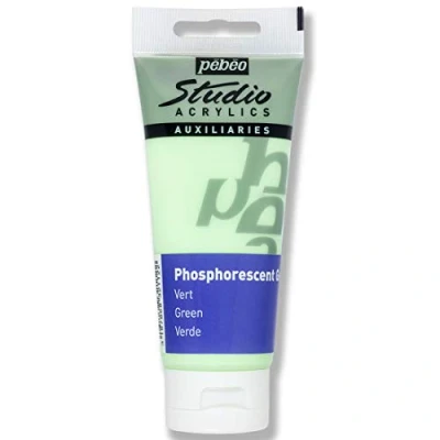 Abbildung von Pébéo Studio Acrylic 100 ml Phosphoreszierendes Gel Grün Acryl Bindemittel Autolumineszierende Phosphoreszierende Malerei
