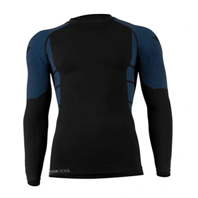 Abbildung von STARK SOUL Herren Ski Funktionswäsche, Outdoor Unterwäsche (L/XL Hemd blau/schwarz)