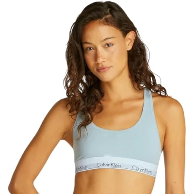 Abbildung von Calvin Klein Damen BH Bralette Unlined Sport, Blau (Sterling Blue), L