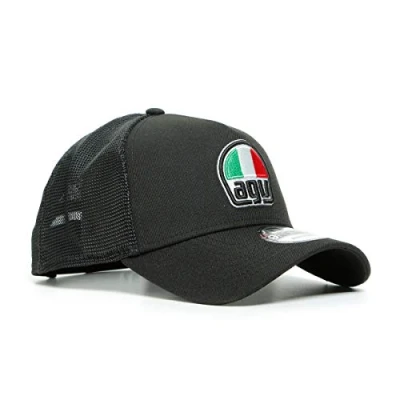 Abbildung von Dainese Herren Agv 9forty Trucker Snapback Baseball Cap Gebogenes Visier, Schwarz, Einheitsgröße