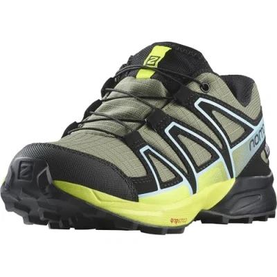Abbildung von Salomon Speedcross CSWP Unisex Hikingschuh für Kinder, Größe: 32, Deep lichen green/black/safety yellow Textil/synthetik
