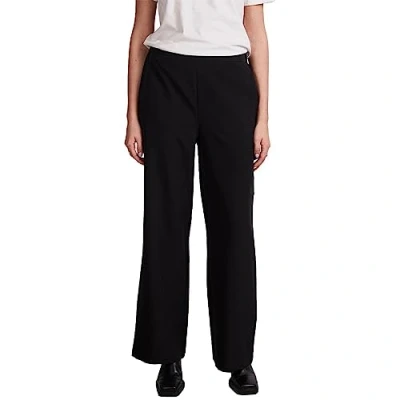 Abbildung von Pieces Bozzy HW WIDE Plain Stoffhose, Damen, Größe: Mx32, Black