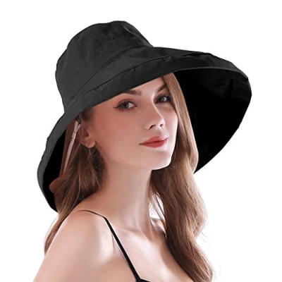 Abbildung von AIDIER Damen Faltbarer Leichter Sommerhut mit Breite Krempe UV Schutz Sonnenschutz Fischerhut Reisen Sonnenhut Kinnband Elegant UPF 50+ Sommer Hut Strandhut Gartenhut Anglerhut