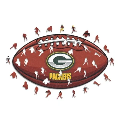 Abbildung von Iconic Puzzles, Green Bay Packers Crest, 100% ökologisch nachhaltiges Holzpuzzle mit offizieller Lizenz, Größe M, 270 Teile