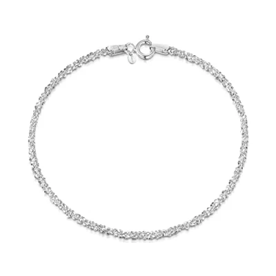 Abbildung von Amberta 925 Sterlingsilber Damen Armkette Popcorn Kette Armband 2 mm Breite Verschiedene Längen: 18 19 cm (18cm)