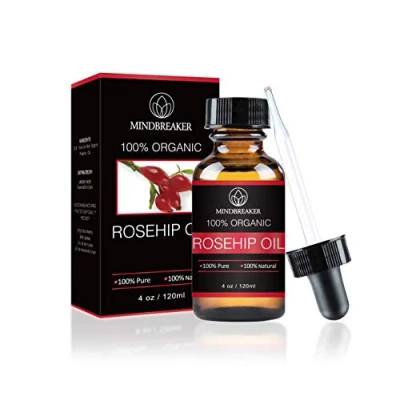 Abbildung von 100% reines Hagebuttenkernöl für Gesicht, Nägel, Haare und Haut Pure &amp; Natural Zertifiziertes Bio Moisturiser Kaltgepresstes Premium Hagebuttenöl (60 ml)