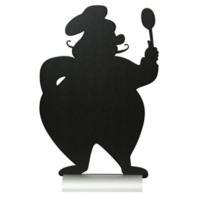 Abbildung von Securit Tischaufsteller Silhouette Koch, Melamin, Schwarz, 24 x 15 2 cm