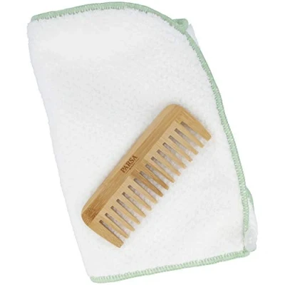 Abbildung von PARSA Vita Haarpflege Set Haarturban &amp; Strähnenkamm aus FSC ® zertifiziertem Holz
