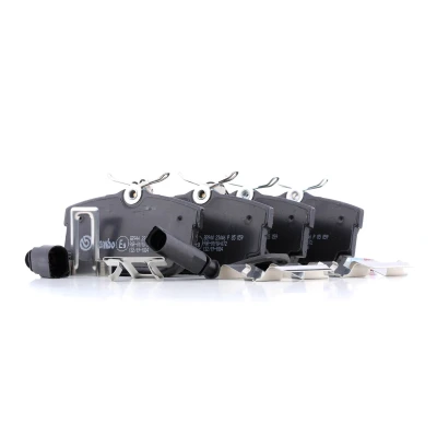 Abbildung von BREMBO P 85 059 Bremsbelagsatz inkl. Verschleißwarnkontakt mit Bremssattelschrauben Zubehör FORD: Galaxy Mk1 MPV, VOLKSWAGEN: Transporter 4