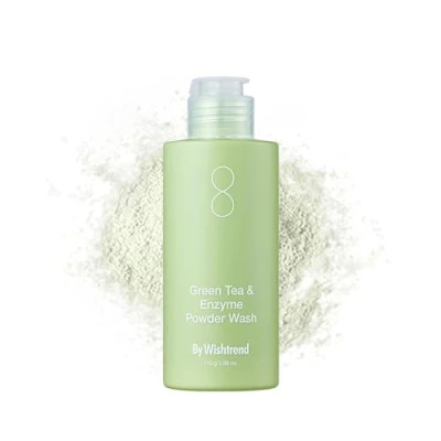 Abbildung von BY WISHTREND Grüntee und Enzympulver Gesichtswaschmittel, All in One, feuchtigkeitsspendender täglicher Gesichtsreiniger sanftes Peeling für Poren Mitesser (3,88 Unzen (1er Pack))