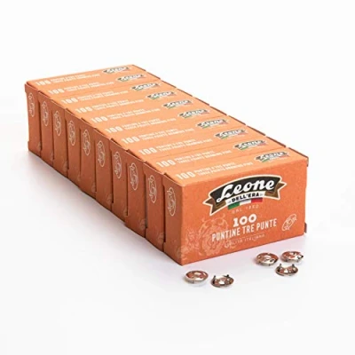 Abbildung von 1.000 Dreispitzen aus vernickeltem Stahl Queue mit 10 Boxen à 100 Stück Leone Dell&#039;Era Made in Italy