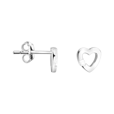 Abbildung von SOFIA MILANI Damen Ohrringe 925 Silber mit Zirkonia Steinen Herzen Ohrstecker E0356