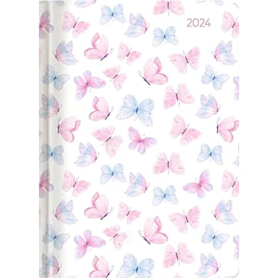 Abbildung von Ladytimer Grande Pastel Butterflies 2024 Taschen Kalender A5 (15x21 cm) Schmetterlinge Notiz Buch Weekly 128 Seiten Alpha Edition