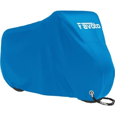 Abbildung von Favoto Fahrradabdeckung Wasserdicht Fahrrad Abdeckplane 210D Oxford Gewebe Fahrradgarage Plane schutzhülle mit Beutel 200 x 110 70 cm Blau