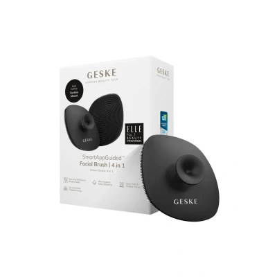 Abbildung von GESKE SmartAppGuided™ Facial Brush 4 in 1 Gesichtsreinigungsbürste mit Griff Weiche Bürste aus Silikon professionelle Gesichtsreinigung Gesichtsreinigungsgerät Hautreinigung