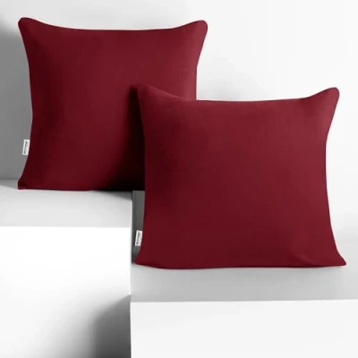 Abbildung von DecoKing 2 Kissenbezüge 80x80 cm Jersey Baumwolle Reißverschluss Bordeaux Amber