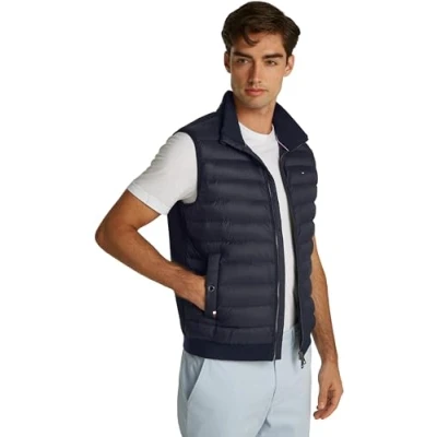 Abbildung von Tommy Hilfiger Mixed Panel Weste, Herren, Größe: Medium, Desert sky