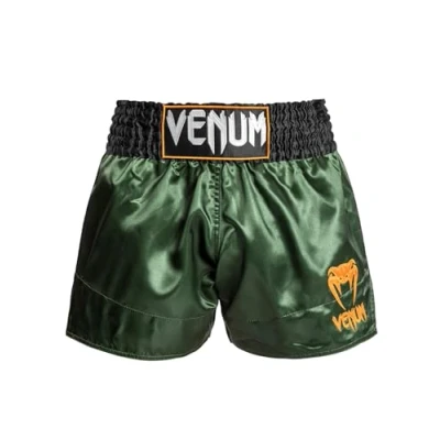 Abbildung von Venum Classic MUAY THAI Short kurze Sporthose, Herren, Größe: Large, Green/black/gold