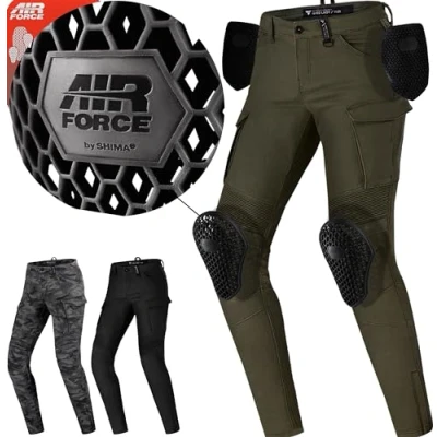 Abbildung von SHIMA GIRO 2.0 LADY Motorradhose Damen Elastische, Slim Fit, Cargo Biker Hose mit DuraQL Schicht, Knie und Hüft Protektoren, Oberschenkeltaschen (Khaki, 26 LONG)