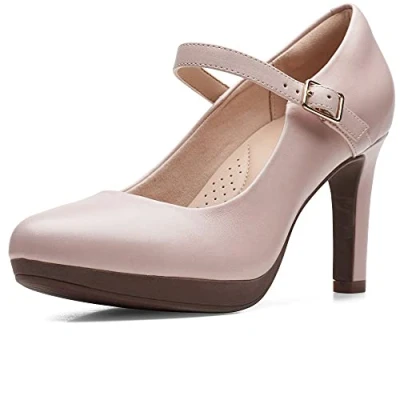 Abbildung von Clarks Damen Ambyr Shine Pumpe, Dusty Rose Leather,41 EU