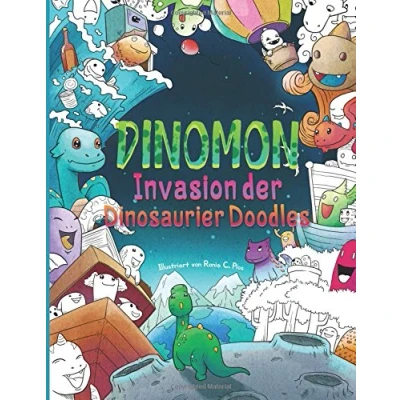 Abbildung von Dinomon — Invasion der Dinosaurier Doodles: Malbuch für Erwachsene Male und Entspanne dich in Welt