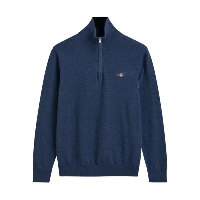Abbildung von GANT Halfzip Strickpullover, Herren, Größe: Medium, Dark jeansblue melange