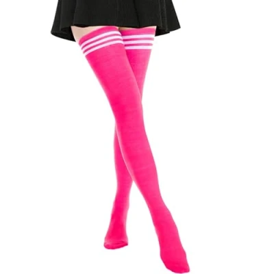 Abbildung von DRESHOW Damen Extra Lange Socken Überknie Kniestrümpfe Overknee Strümpfe Gestreifte Lässige Hoch Booten