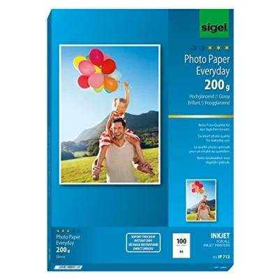Abbildung von SIGEL IP712 InkJet Fotopapier A4, 100 Blatt, hochglänzend, weiß, 200 g , für hochwertige Fotografien