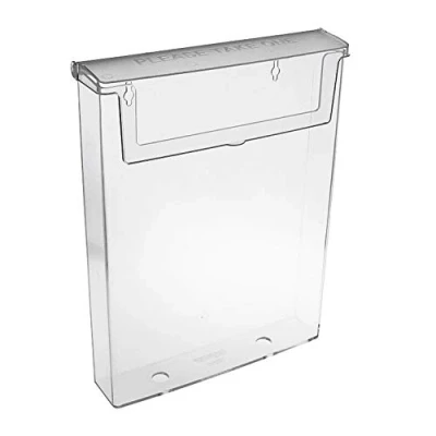Abbildung von TAYMAR DIN A4 Prospekthalter als transparente Prospektbox mit Deckel, Wetterfest (auch für den Außenbereich geeignet)