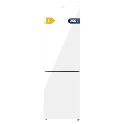 Abbildung von Cecotec Kühl Gefrierkombination Bolero CoolMarket Combi 250 White Glass E. Energieklasse E Weißglas 180X55Cm, 250L, No Frost, Multi Air Flow, Fast Cooling System