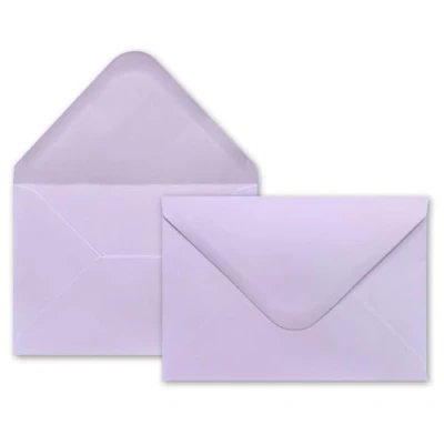Abbildung von 75x Brief Umschläge in Lila 80 g/m² Kuverts DIN B6 Format 12,5 x 17,6 cm Nassklebung ohne Fenster