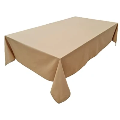 Abbildung von Hochwertige Tischdecke Tischwäsche aus 100% Baumwolle Kollektion Konzept, Farbe &amp; Größe wählbar (Tischdecke 150x260cm, Camel)