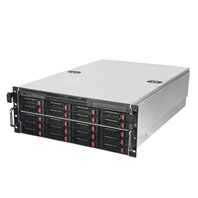 Abbildung von SilverStone Technology RM43 320 RS, 4HE Rackmount Speicherservergehäuse mit 20 Schächten für 2,5 Zoll /3,5 Festplatten/SSDs Mini SAS HD SFF 8643 12 Gb/s Schnittstelle,SST Silber