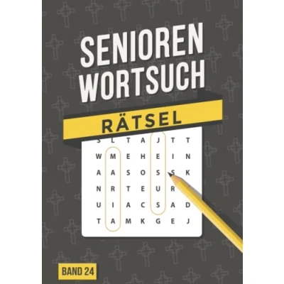Abbildung von Senioren Wortsuch Rätsel Band 24: Rätselbuch in großer Schrift Gedächtnistraining für Erwachsene, Rentner und im Großdruck Größe ca. DIN A4 Christlich mit Kreuz
