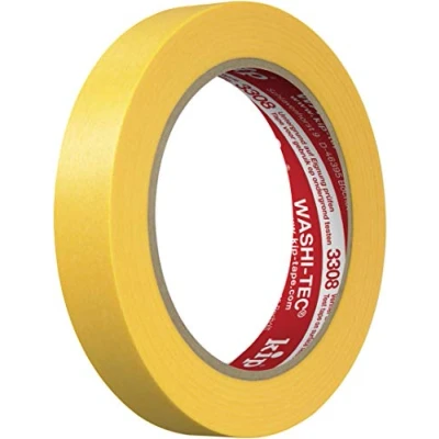 Abbildung von kip WASHI TEC Goldkrepp Klebeband 18 mm x 50 m Sehr Dünnes für Innen &amp; Außen Scharfe Farbkanten ohne Unterlaufen Hohe Klebkraft