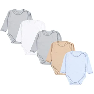 Abbildung von TupTam Unisex Baby Wickelbody Langarm 5er Set, Farbe: Junge 2, Größe: 68